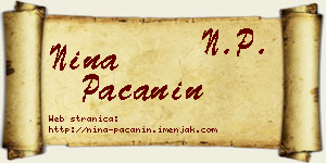 Nina Pačanin vizit kartica